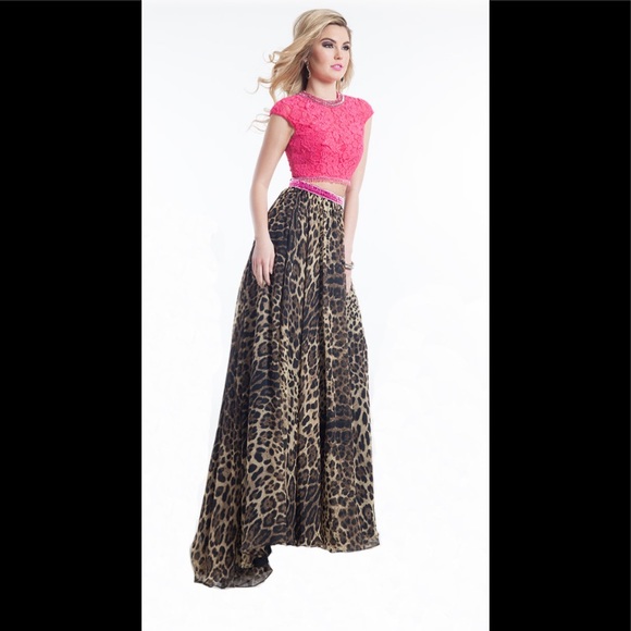 Rachel Allan Dresses & Skirts - Rachel Allan Pink and Leopard Print Prom Dress